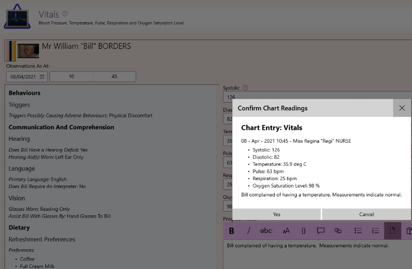 GSO Care Aged Care Software Progress Notes